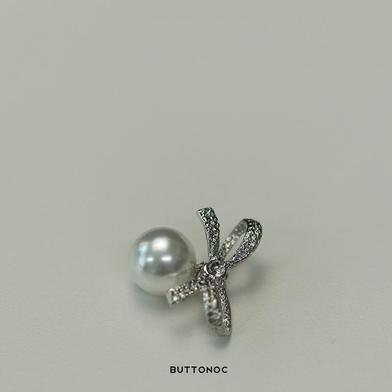 Delicate Bow Accessories Buttons Fur Mink Buttons Pearl Buttons Coat Cheongsam Wool Metal Decorative Buttons