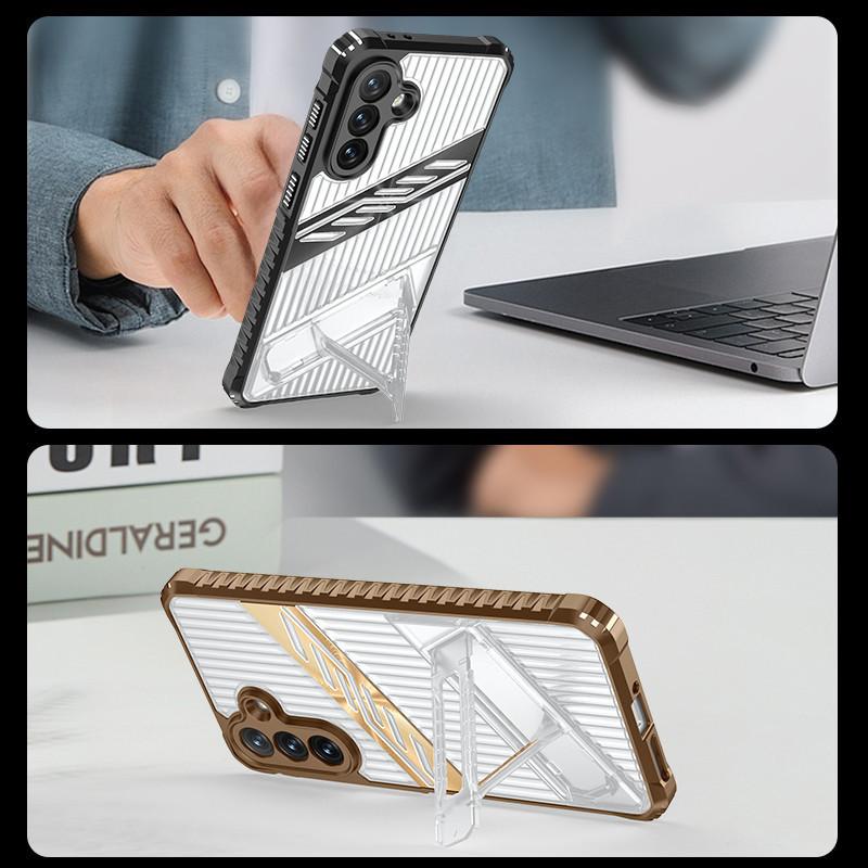 For Samsung Galaxy S23 FE S25 S24 S23 Ultra S24 FE S25 Plus Shockproof Phone Case with Invisible Stand Camera Protection