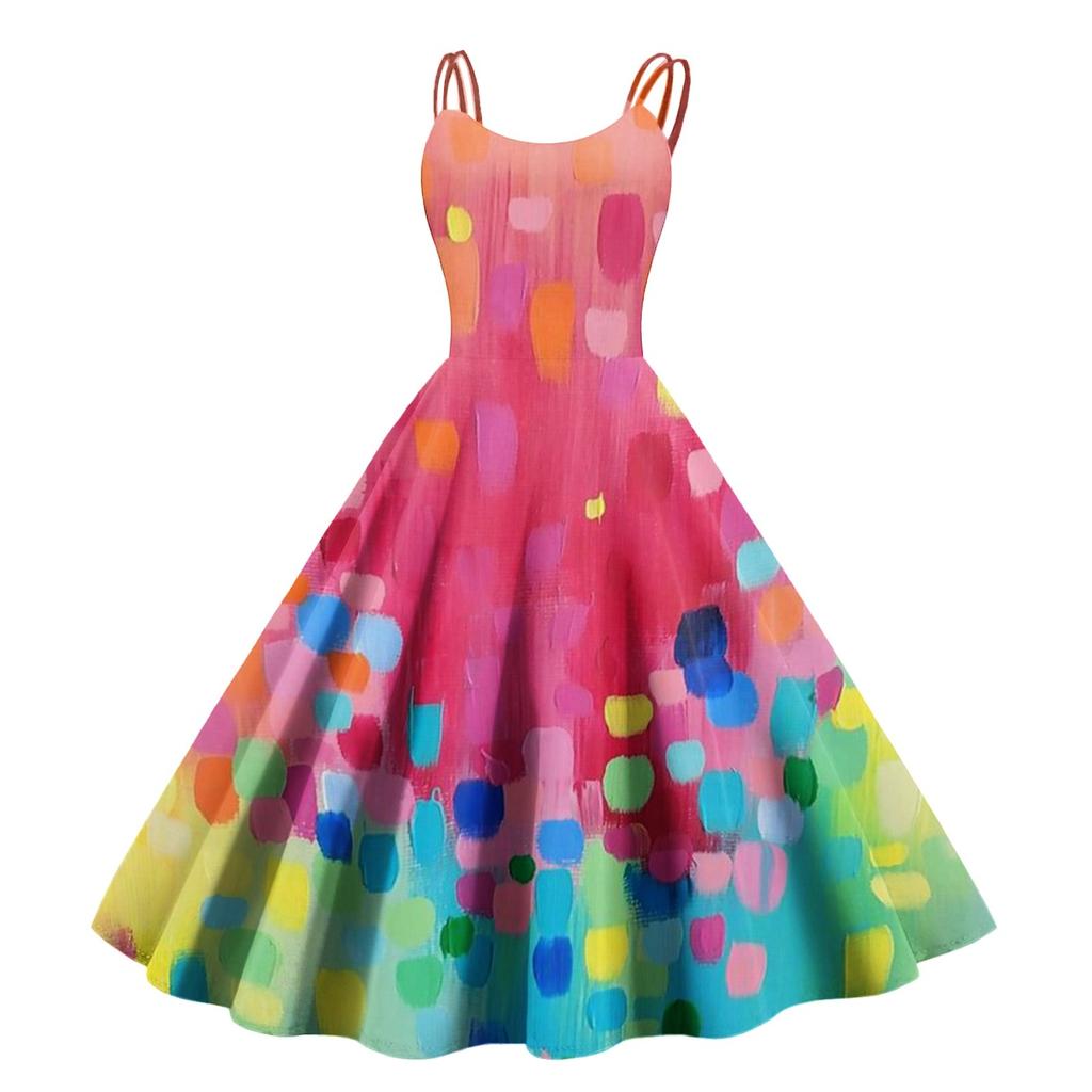 Women's Floral, Colour Block Patchwork, Gradient Print Sexy Strapless Punk Vintage Dresses