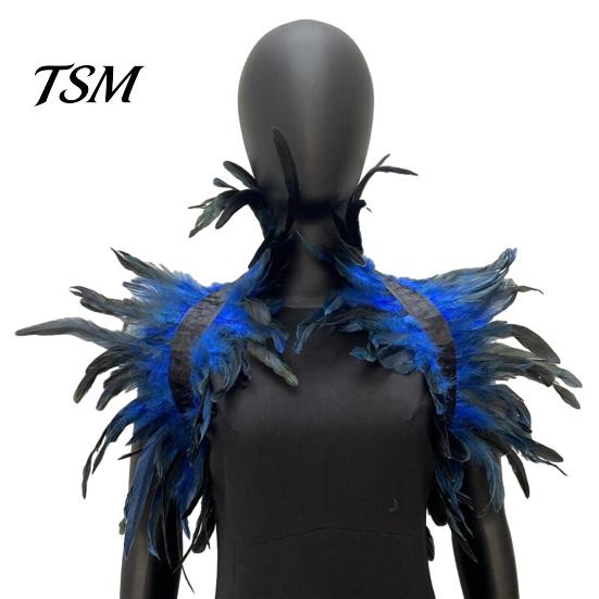 Keine Reizung Feder Schal Stola Schulterwickel Umhang Weich Verstellbar Retro Gotischer Kragen Mit Schwarzem Satinband Cosplay Party Körper Bühnenperformance