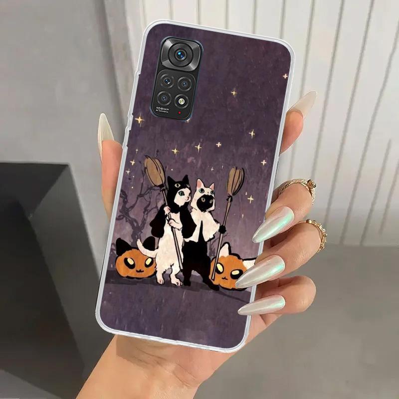 Witch And Cat Colorful Cute Phone Case for Xiaomi Redmi Note 15 14 14S 13 12S 12 Pro 11S 11 Plus 11T 11E 10S Soft Funda Print Sh