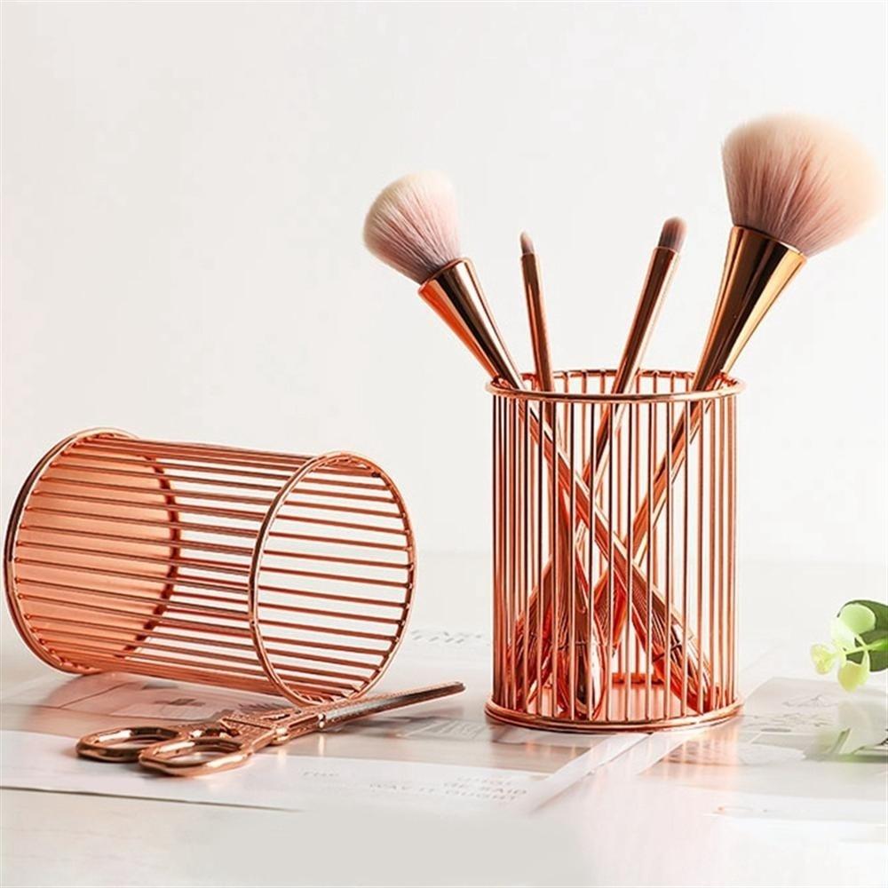 1PC Simple Makeup Brush Storaget Beauty Tools Brush Storage Bucket Desktop Pen Iron