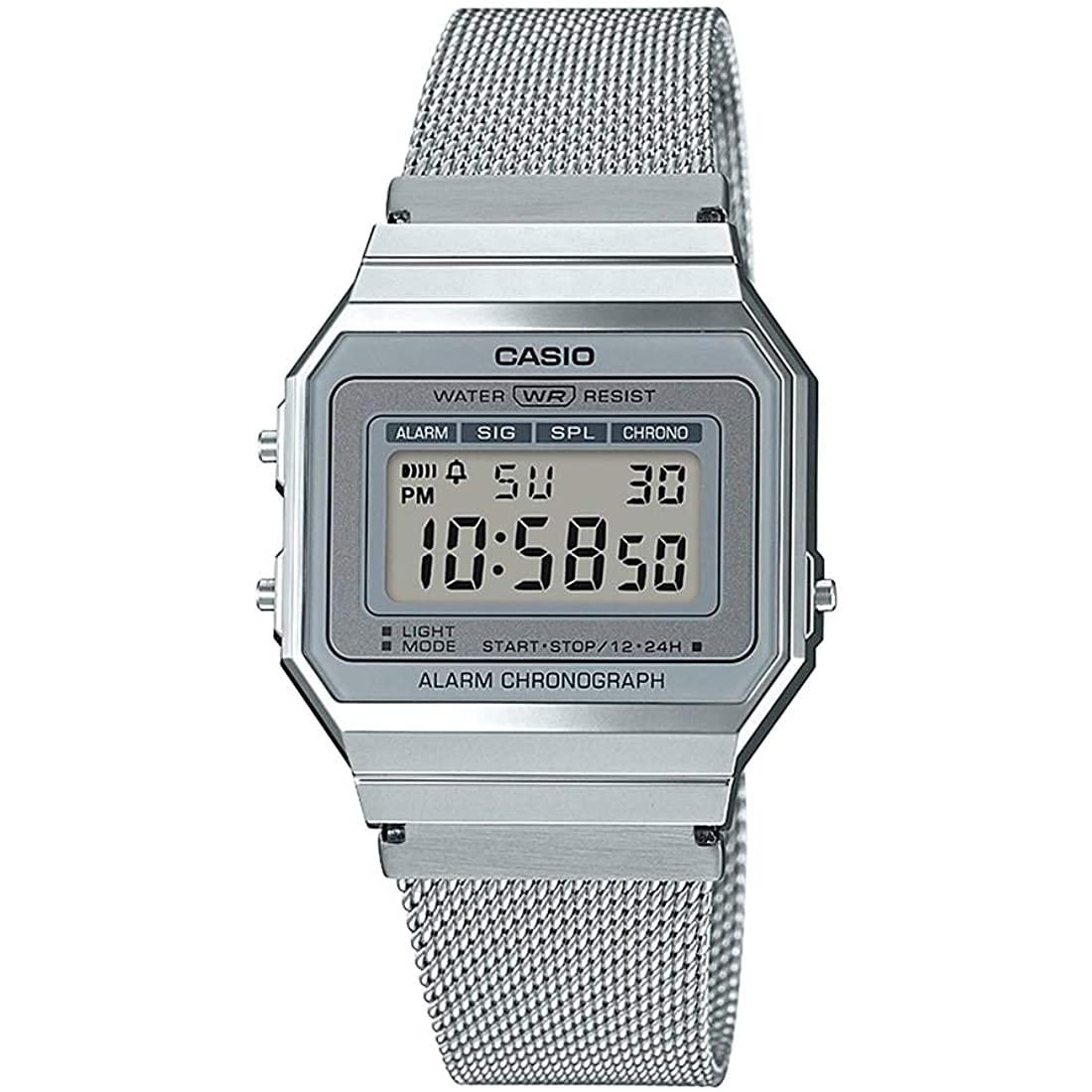 Casio CASIO Цифровые часы Серия Vintage A700WM-7A Серебристый Металлический сетчатый ремешок Унисекс Международная модель [Параллельный импорт]