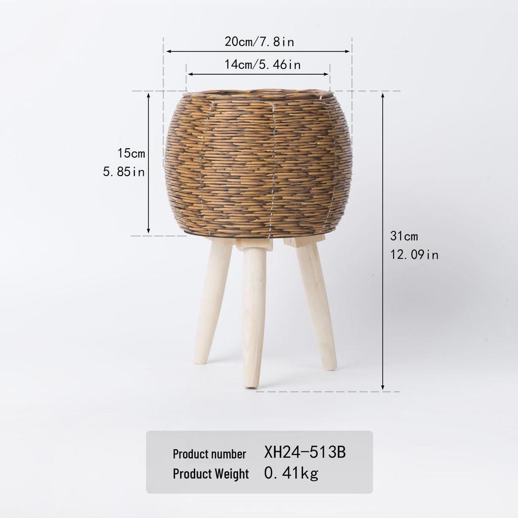 Nordic Rattan Woven Triangle Flower Stand Succulent Holder