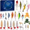 24PCS Fishing Lure Set Advent Calendar Blind Box with Hooks - Cross-border New Style Gift