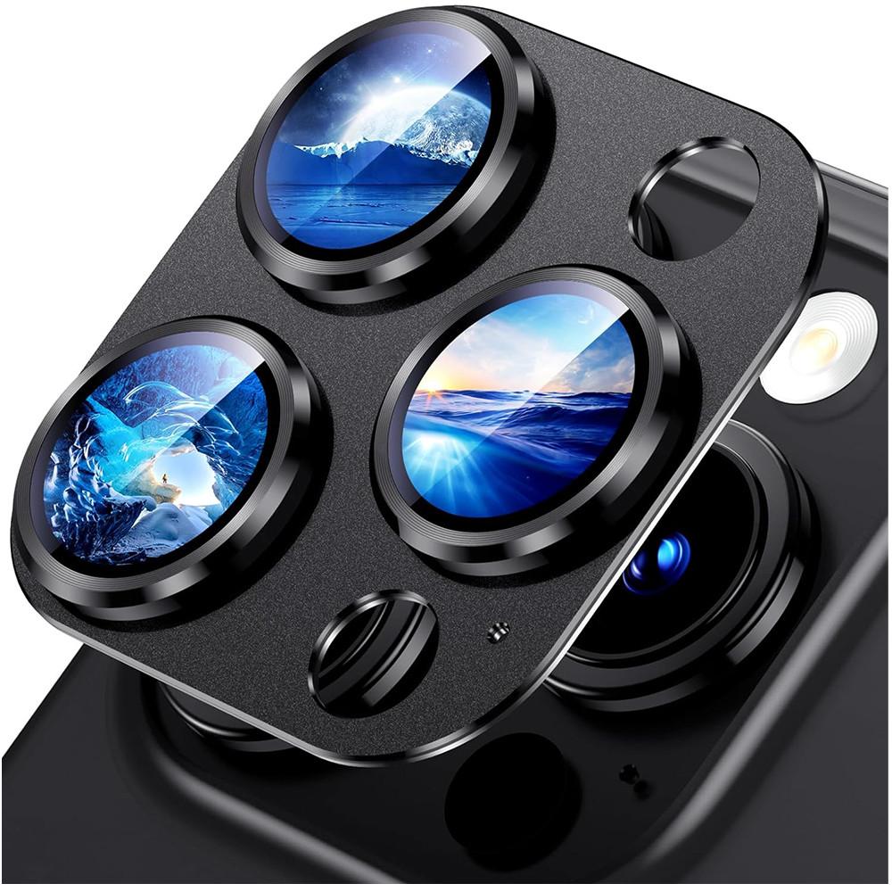 

Titanium Black Metal Glass Camera Lens Screen Protector For iPhone 17 16 15 Pro Max 14 Plus 13 Protection Cover 15Pro 14Pro Accessory For iPhone 14