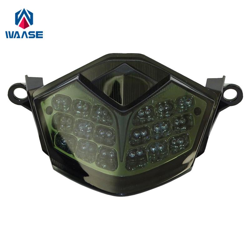 waase For Kawasaki Z750 2007-2012 / Z1000 2007 2008 2009 Chrome Rear Tail Light Brake Turn Signals Integrated LED Light