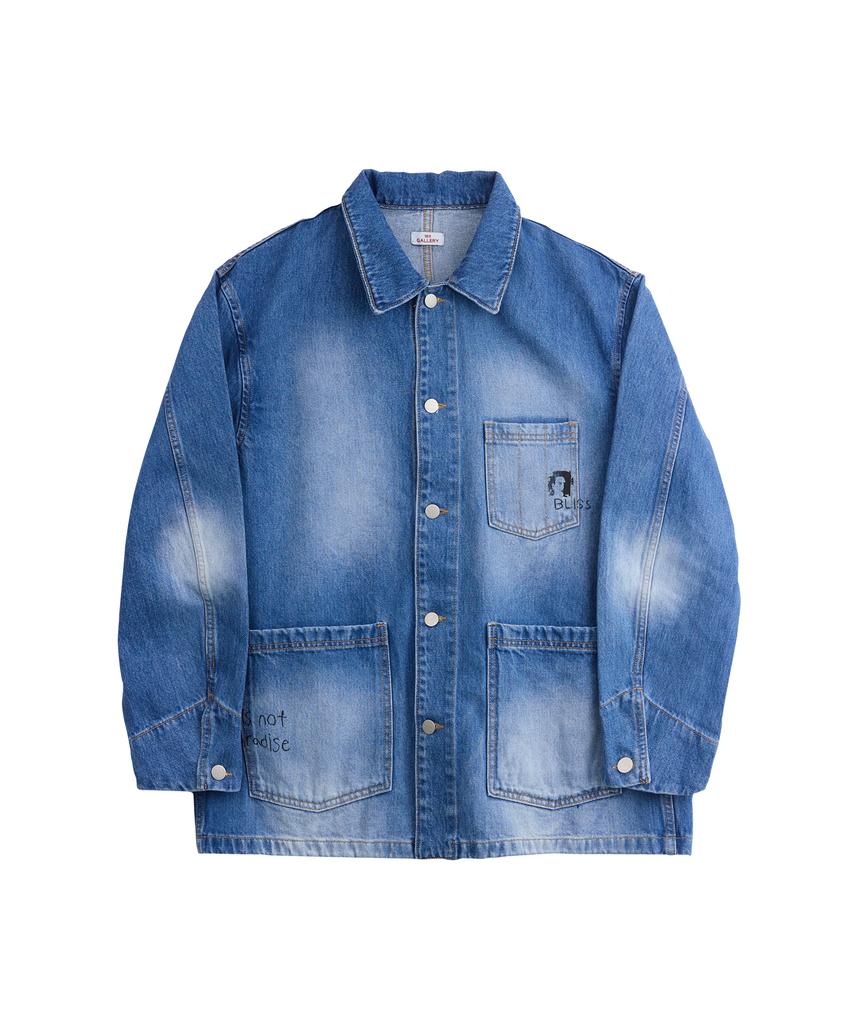 1011 Gallery Cotton Chore Jacket - Washed Blue