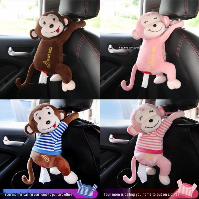 Cartoon Capybara Car Tissue Box - Seat Back Hanging Style Interior Decoration