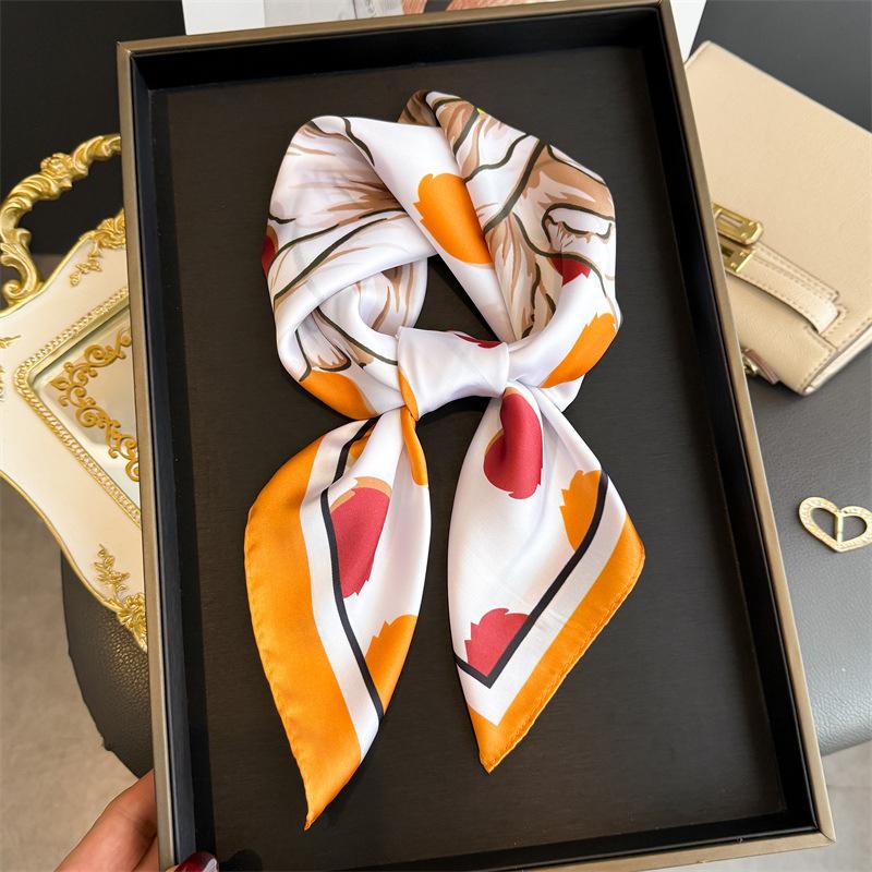 70Cm Dot Pattern Scarf Imitation Silk Square Scarf Women Neckerchief Female Luxury Square Scarves Satin Hijab Ribbon Bandana