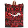 Die unendliche Geschichte Decke Film Rot Picknick Flanelldecke Weich Warm Couch Bett Kundenspezifische Tagesdecke Geschenkidee