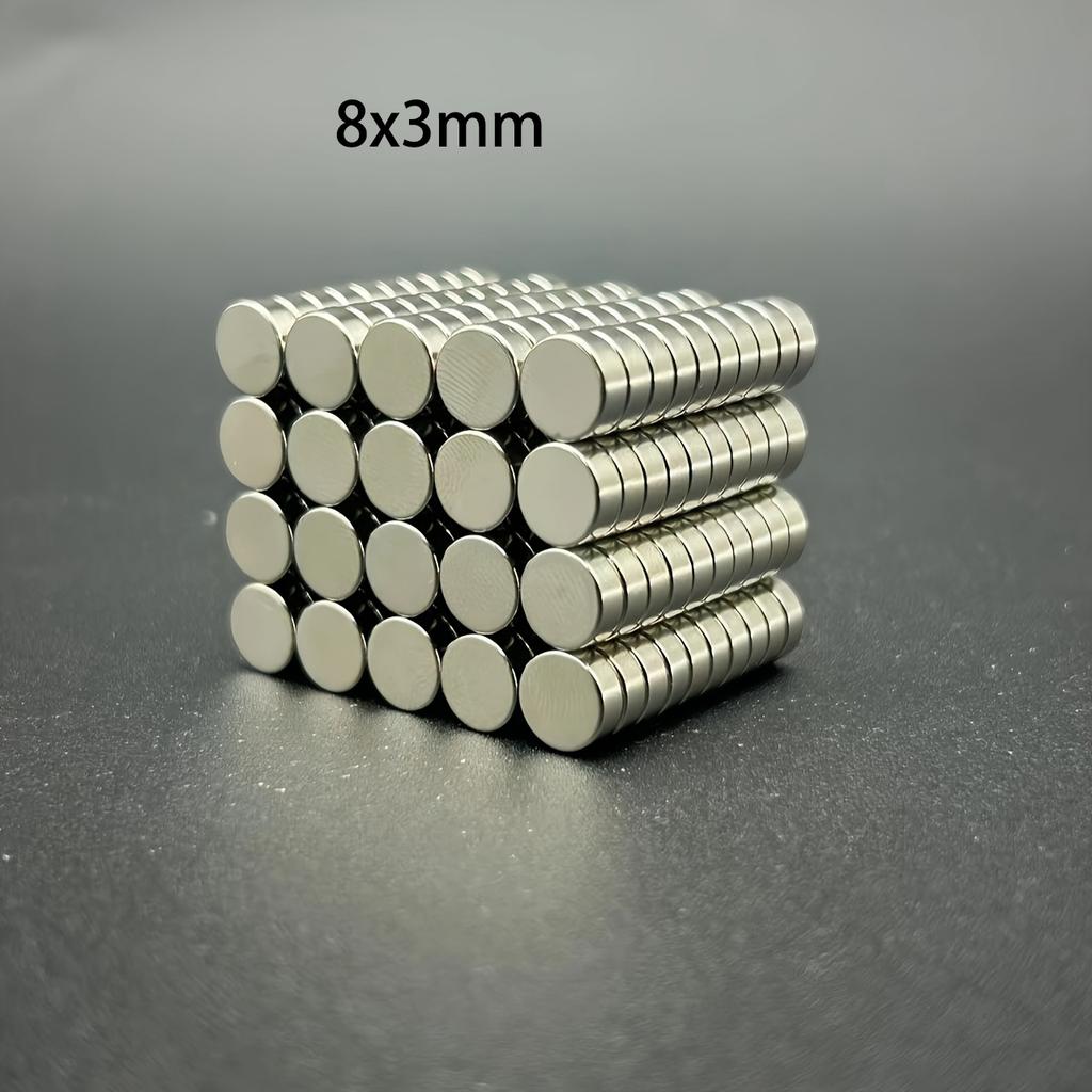 20/50/100pcs 8x3mm Round Magnets - Strong Disc Magnets for DIY, Crafts & Industrial Use