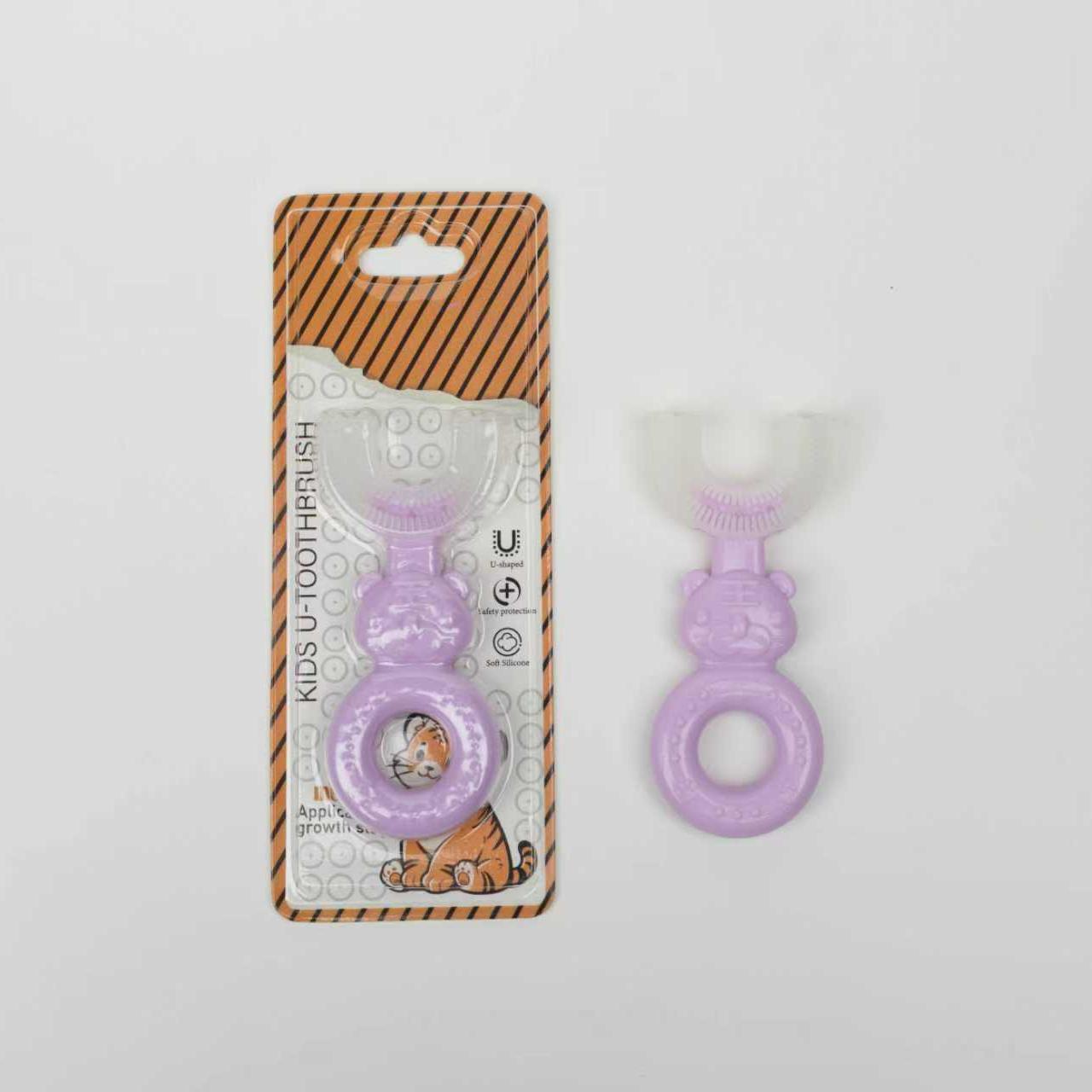 Children s U-Shaped Silicone Toothbrush with Soft Bristles for Toddlers and Kids One Size