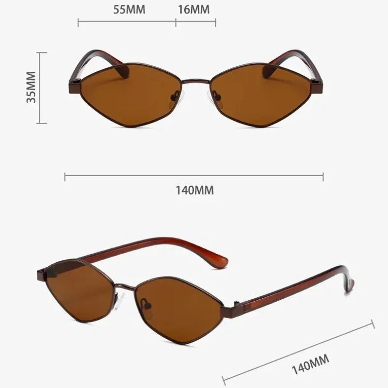 Neutral New Fashion Metal Frame Cat Eye Sunglasses Women Retro Luxury Polygonal Sunglasses Outdoor Driving Travel Sunglasses
