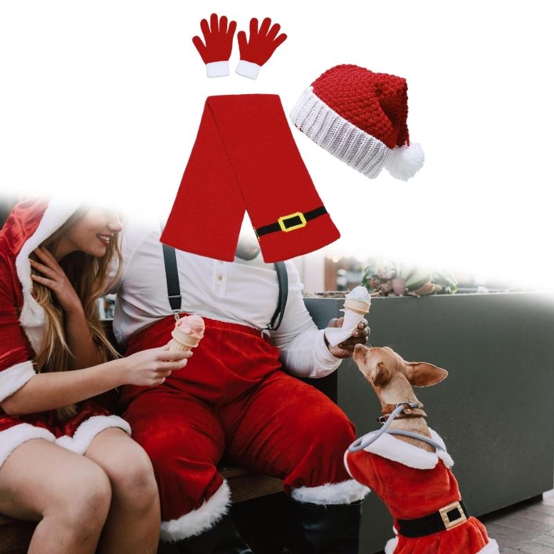 Christmas Knitted Headwear Head Wrap Scarf Gloves Thicken Neck Warmer Comfortable Warm Hand Covering