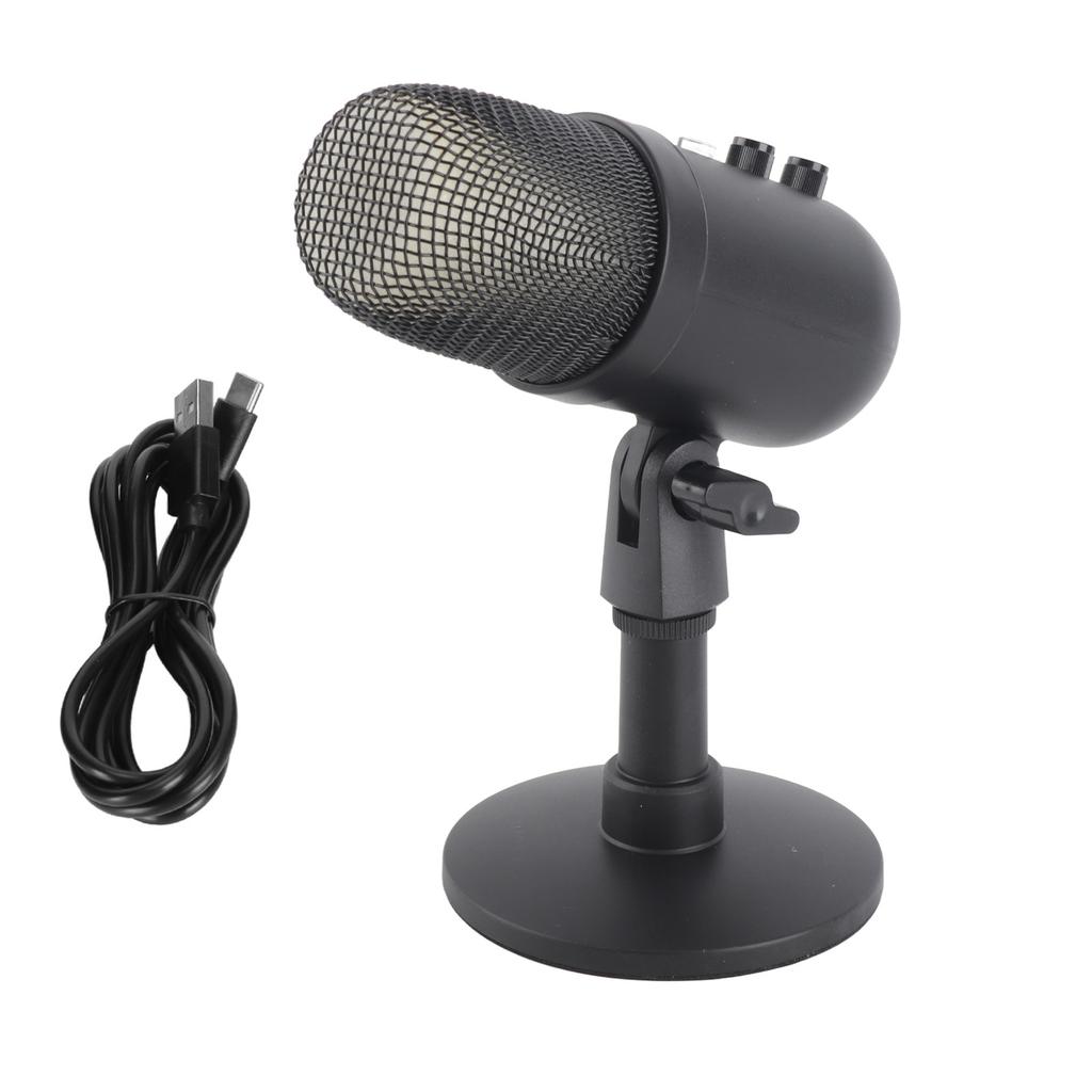MU1000 Condenser USB Microphone 360 Degrees Rotatable Gain Control Microphone with Sound Processing