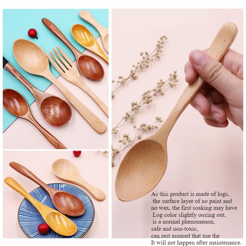 Holzlöffel zum Essen, Holzhoniglöffel für Tee, Holzteelöffel zum Umrühren von Kaffee, Hartholz-Tafellöffel zum Kochen, kleine Servierlöffel