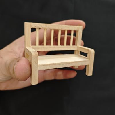 Ornement de modèle de chaise à dossier en bois miniature à l'échelle 1/12 - Accessoires miniatures DIY pour la photographie - Décoration saisonnière - Cadeau parfait