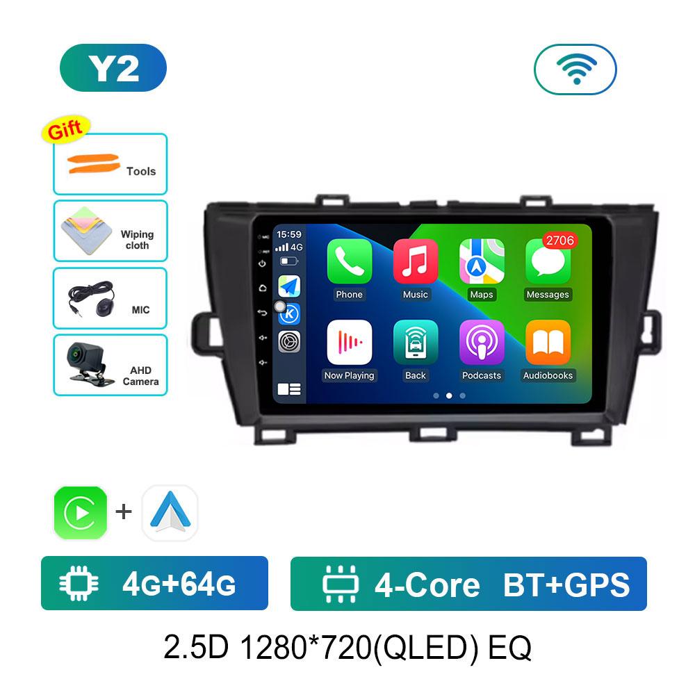 GPS Navigation Split Screen for Toyota Prius 3 XW30 2009 - 2015 Android 14 Car Audio Multimedia Player 4G WiFi BT Head Unit