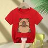 Summer New Trend Capybara Printing Cute Childrens ShortSleeved TShirt Cute Comfortable Versatile Boy and Girl TShirt