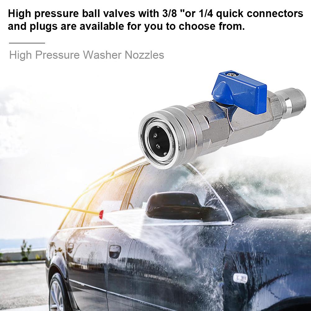High Pressure Washer Ball Valve Kit 4500 PSI Shut Off Ball Valve Quick Connect Ball Valve for High Pressure Wash Machine