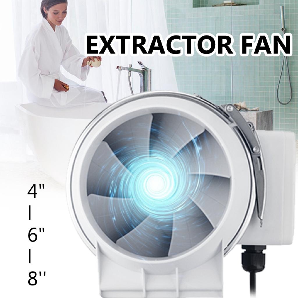 4"6"8" Ventilator Bathroom Removal Ventilate Air Kitchen Pressure Boost Fan Wall Window Toilet Mountable Exhaust Fan