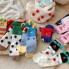 Half-fleece Socks, Winter Fleece Thickening and Warmth, Coral Fleece Socks, Cartoon Cute Floor Socks, Sleep Socks