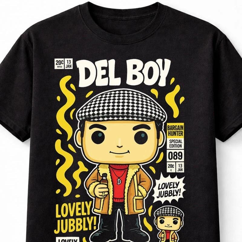 Only Fools and Horses TShirt Del Boy Trigger Lovely Jubbly Funny TV Show Tee S
