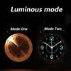 Modern Metal Alarm Desk Clock Silent Mechanical Desk Clock Living Room Decor Table Clocks Creative Table Clocks with Night Light
