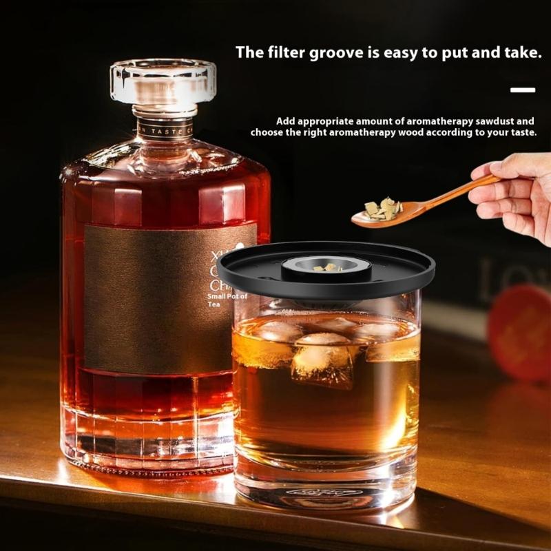 Automatic Drink Smoker Tool With Rainbows Lighting Effect Perfect For Cocktails Flavor Enhancement