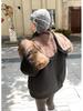 Women’s Short Windproof Thicken Warm Winter Jacket With Big Fur Lapel
