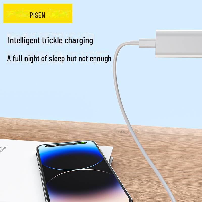 PISEN 30W PD Fast Charger with Type-C Cable for Apple 15 Pro Max and Android Devices