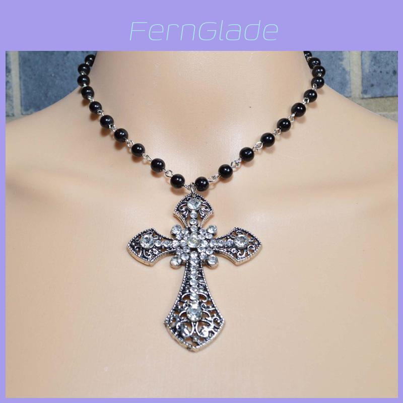 Gothic Cross Necklace For Women With Alloy Pendant And Chain Jewelry Accessory