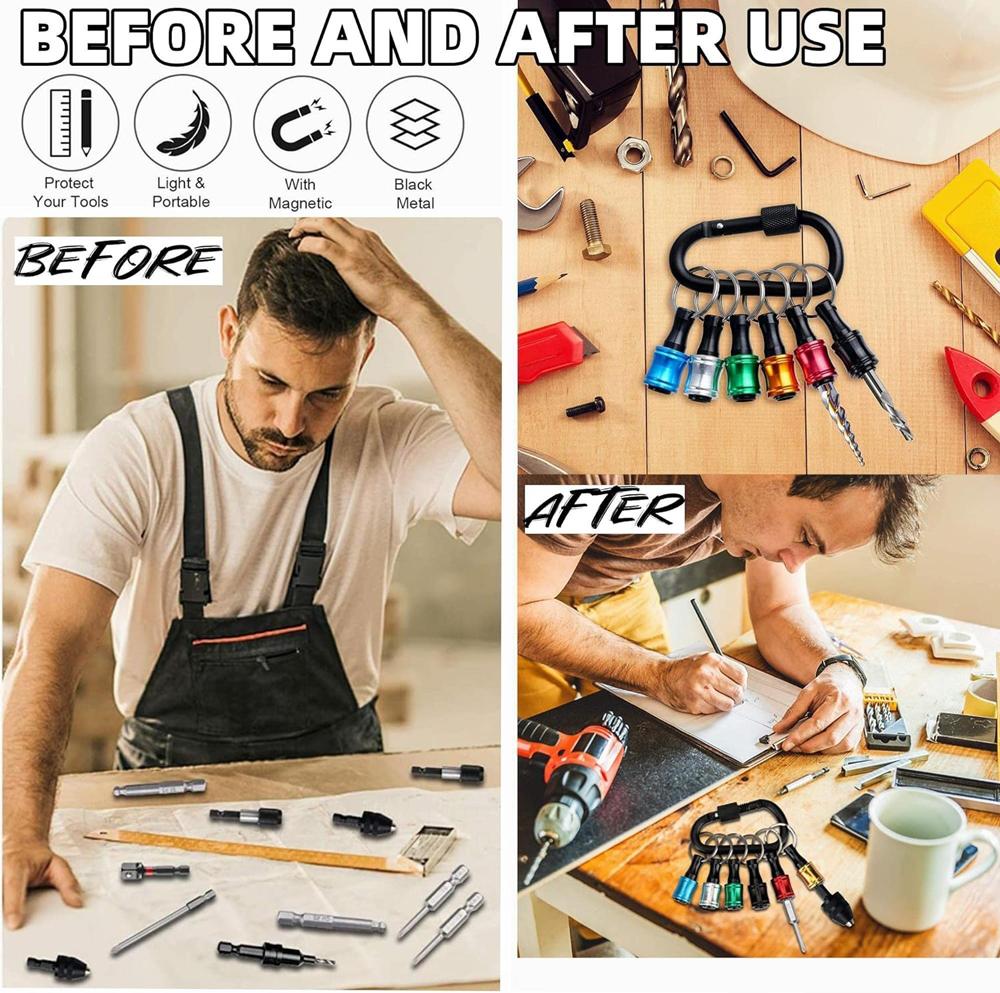 Upgrade, Push To Unlock, 12pcs 1/4 Inch Hex Shank Aluminum Alloy Screwdriver Bits Holder Light-weight Quick-change Extension Bar