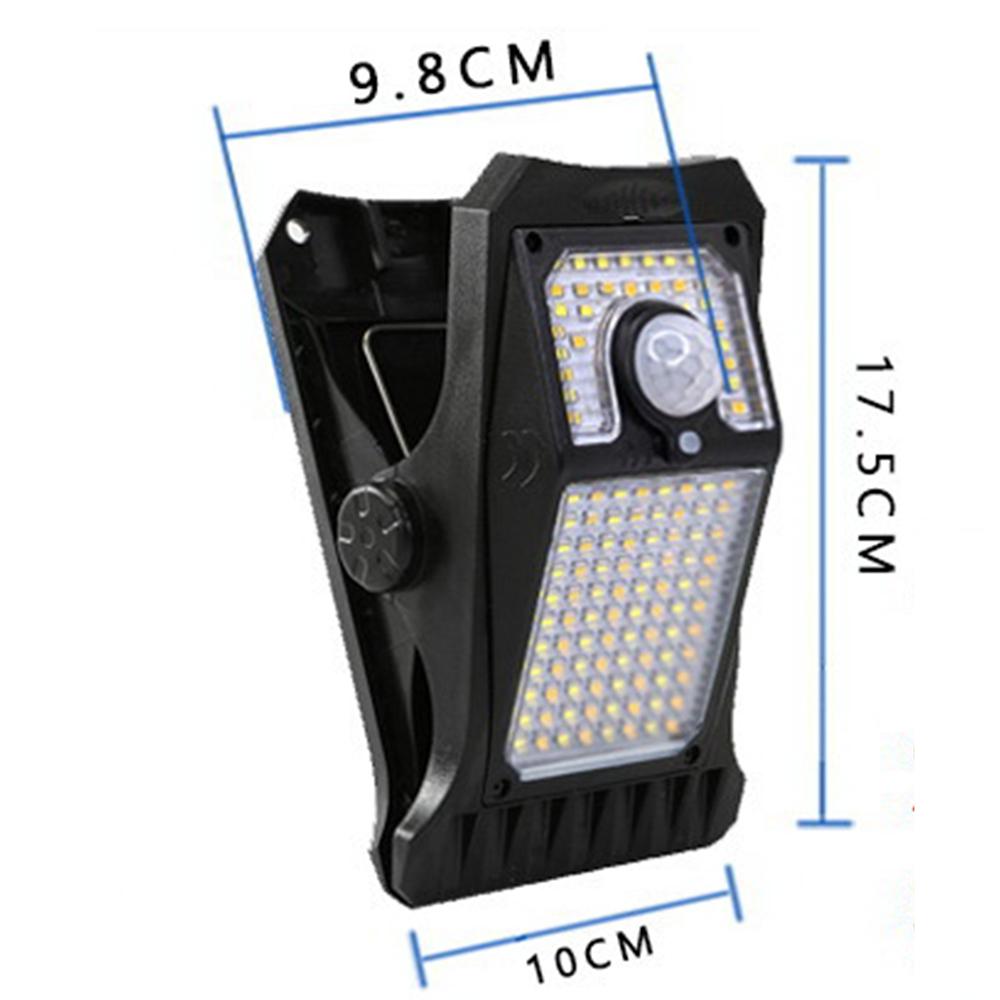 118LED 3 Color Temperature Solar Lights Outdoor Clip-on Motion Sensor Lights 3 Mode IP65 Waterproof Security Light For Fence