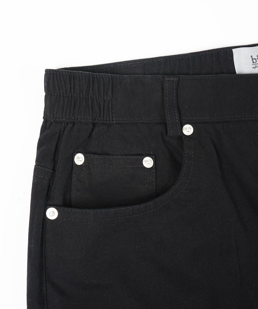 BIRBANTE Center Cris C.L Fit Elastic Waist Chino Pants - Black