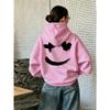 Creative Funny Faceprinting Loose Youth Tops Woman Y2K Casual Hoodies Hip Hop Crewneck Pullovers Comfortable Autumn Streetwear