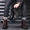 Winter First Layer Sheepskin Martin Boots Men's High-top Cotton Shoes Genuine Leather Men's Locomotive Boots Velvet Warm Trend Men's Shoes