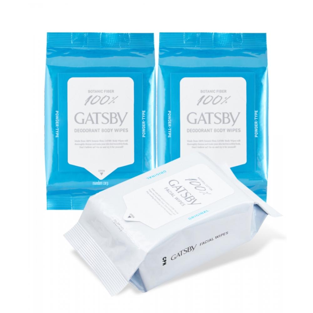 Gatsby Deodorant Body Paper Cool Citrus 30 Sheets 2 Pack + Facial Paper Cool 42 Sheets FREE