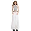 Women's Autumn 2025 Casual White Wide-Leg Pants: High-Waist, Loose, Slimming, Drapey, Floor-Length