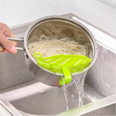 Durable Clean Leaf Shape Rice Wash Sieve Beans Peas Kitchen Clips Tools