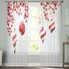 Christmas Decoration Balls And Berries Sheer Curtains For Living Room Bedroom Balcony Transparent Window Blinds Kitchen Drapes