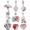 Charms Plata Copper Colors Valentine'S Day Love Roses Beads Charm Pendant For Original Bracelet For Women Diy Jewelry Love Gift
