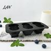 Food Grade Silicone Baking Mold Peanut Shaped Mold, with 3 Cavity, Flexible Non-stick Multipurpose Accessory Tray, for DIY Chocolate Mousse