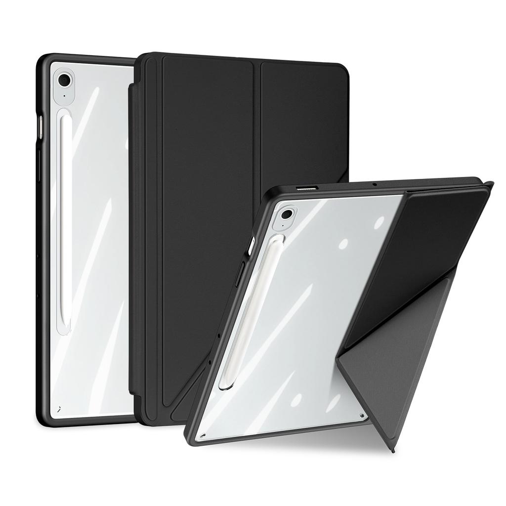 For Samsung Galaxy Tab S10 FE+ Case DUX DUCIS Magi Series Detachable Origami Stand Leather+PC+TPU Clear Back Cover