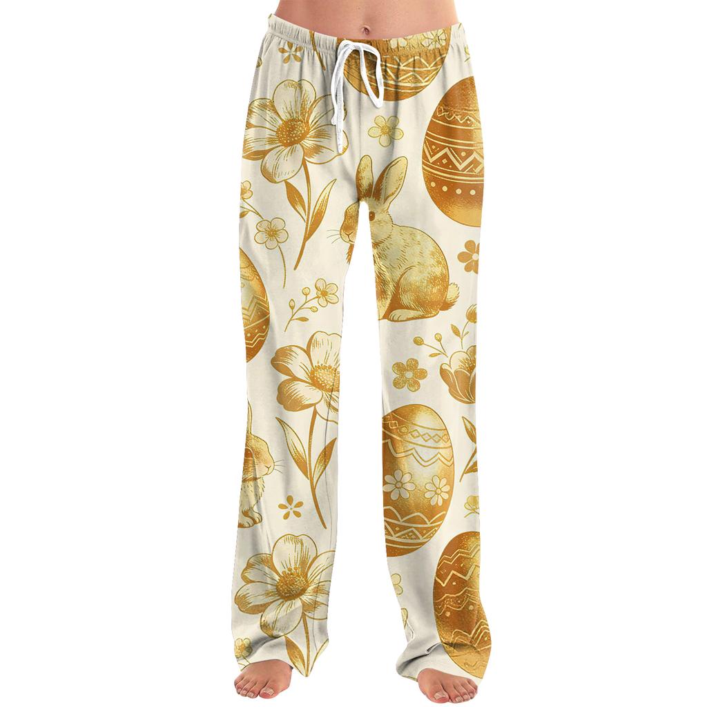 Modische lockere Freizeit-Hose für Damen mit Easter-Cartoon-Print