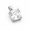Natural White Sapphire 30ct Square Cut 925 Sterling Silver Pendant Certified