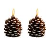 2 Candle Flameless Candle Christmas Table Decoration Candles and Comfortable Pure Wax, Indoor Outdoor Christmas