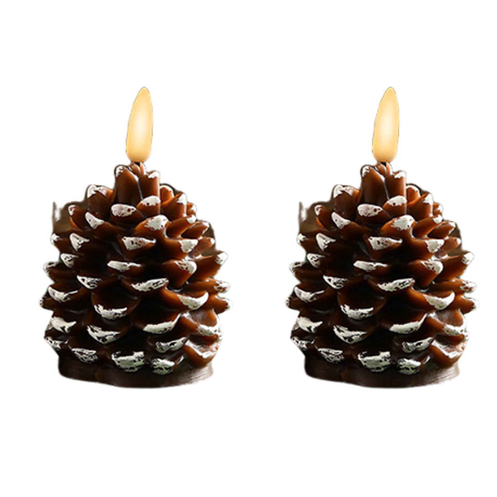 

2 Candle Flameless Candle Christmas Table Decoration Candles and Comfortable Pure Wax, Indoor Outdoor Christmas