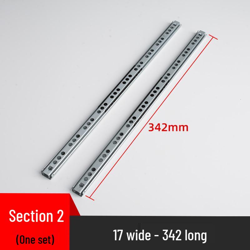 17mm Narrow Two-Way Steel Ball Bearing Drawer Slides